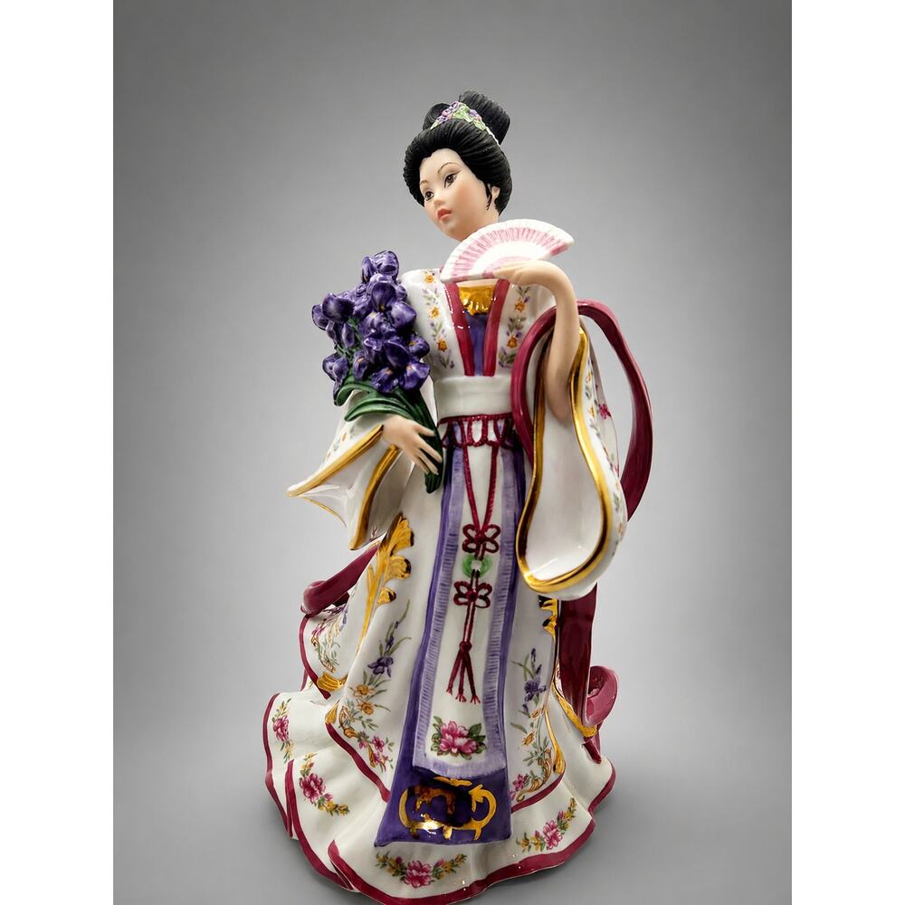 Danbury Mint Iris Princess Lena Liu Imperial Garden Porcelain Figurine 10”Taiwan